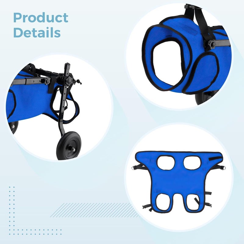 Medium Dogs, Canine Wheelchair for Back Legs, 4 Wheels, Metal Quality Frame, Adjustable Support Cart for Recovery, for Dogs 6-9Kg, Breathable Mesh Material, Easy to Assemble - Image 5