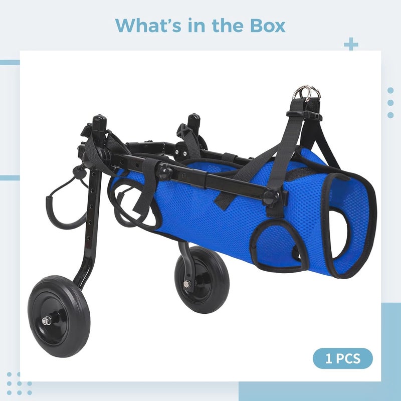 Medium Dogs, Canine Wheelchair for Back Legs, 4 Wheels, Metal Quality Frame, Adjustable Support Cart for Recovery, for Dogs 6-9Kg, Breathable Mesh Material, Easy to Assemble - Image 3