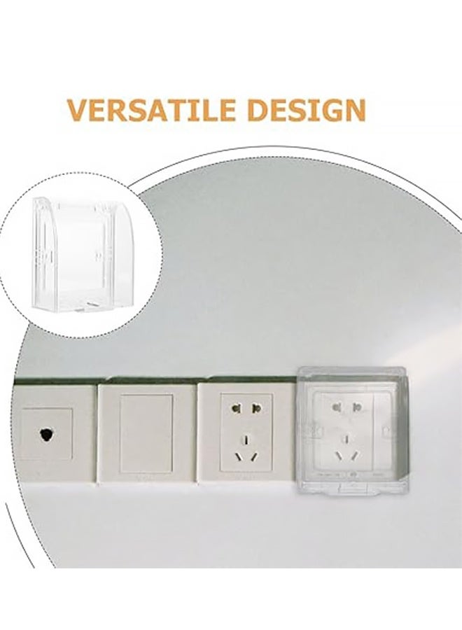2 قطعة غطاء المقبس الخارجي غطاء المخرج الكهربائي حامي صندوق المخرج غطاء المخرج نوع غطاء صندوق كهربائي أبيض للحمام والمطبخ - Image 3
