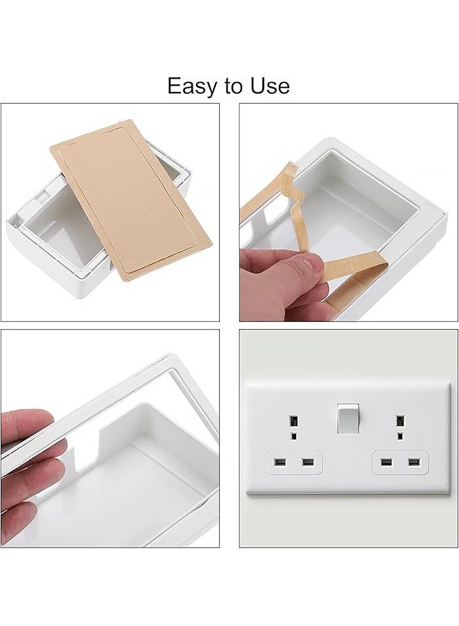 2 قطعة غطاء المقبس الخارجي غطاء المخرج الكهربائي حامي صندوق المخرج غطاء المخرج نوع غطاء صندوق كهربائي أبيض للحمام والمطبخ - Image 5