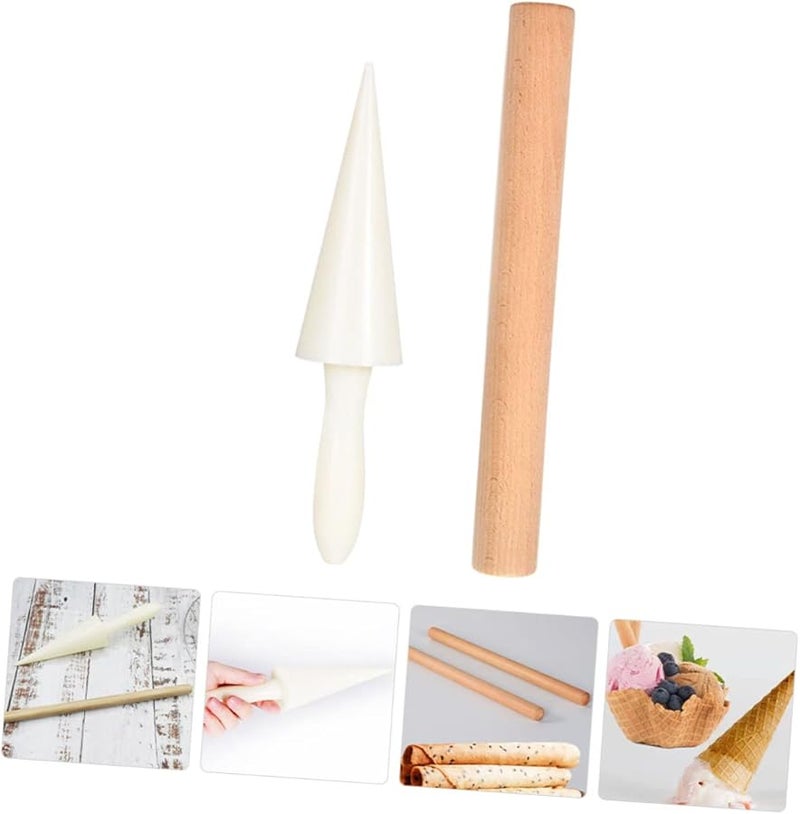 Ice Cream Cone Mold Set with Rolling Stick for Home and Dessert Shop Baking - Image 4