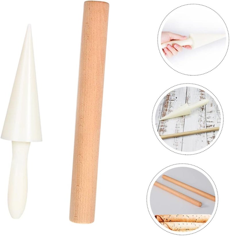 Ice Cream Cone Mold Set with Rolling Stick for Home and Dessert Shop Baking - Image 3