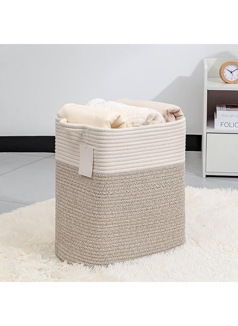 GRATIFY Laundry BasketWoven Cotton Rope Laundry Hamper Sorters40L Versatile Storage for Dirty ClothesBaby Toysand Blankets in Bathroom Nurseryand Living Room Mix Brown  - Image 3