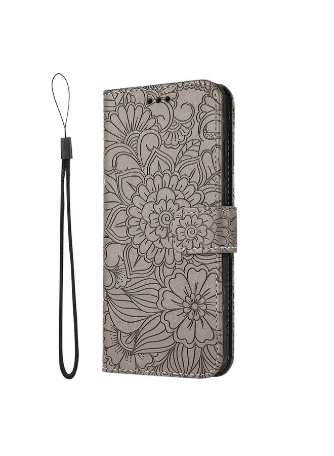 زبون جراب لهاتف Huawei P40 Pro، جراب جلدي قلاب أفقي منقوش عليه نقشة عباد الشمس، مزود بحامل وفتحات للبطاقات ومحفظة وحبل تثبيت - Image 2