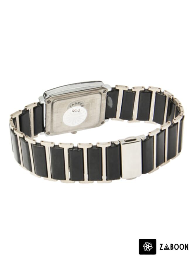 Zaboon ساعة كواتز للرجال بتصميم أنيق مع حزام سيراميك (أسود) مزينة بالألماس - Image 4