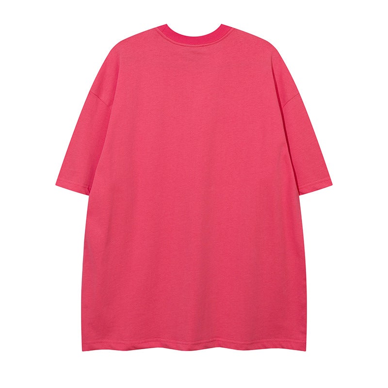 Yprs Men'S Retro Pulp Craft Micro-Bubble Short-Sleeved T-Shirt Street Hip-Hop Couple Oversize Shoulder Sleeve Tee - Image 5