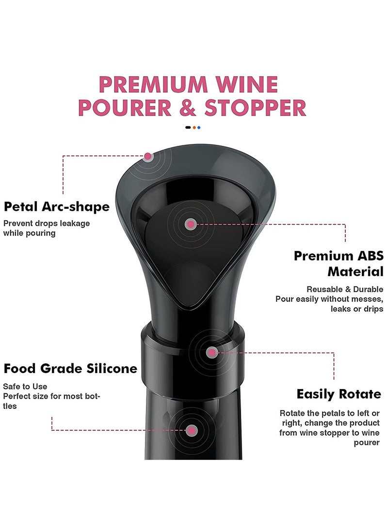 Generic - Wine Stopper, 2 in 1 Wine Pourer Stoppers, Flower Wine Aerator Pourer, Silicone Bottle Pourers for Alcohol, Reusable Leakproof Wine Preserver Keep Fresh, Wine Accessories Gifts for Women Men - Image 1