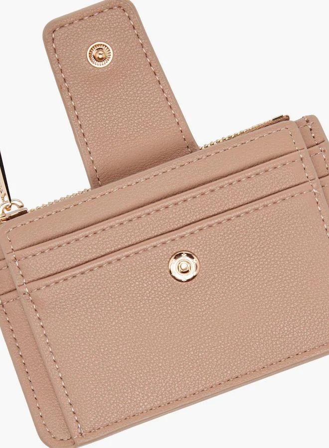 فلورا بيلا من شو إكسبرس محفظة بطاقات صلبة بإغلاق بزر كبس