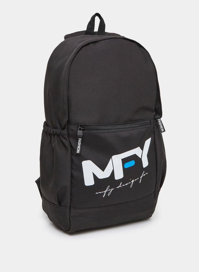 Styli Printed Zip Pocket Detail Backpack - Image 1