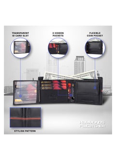 HAMMONDS FLYCATCHER HAMMONDS FLYCATCHER Genuine Leather Wallet for Men - RFID Protected Leather Purse for Men, Money Purse for Men, Bi-Fold Wallet, 6 Card Slots, 1 ID Slot, Coin Pocket, Hidden Pockets - Black  - Image 5