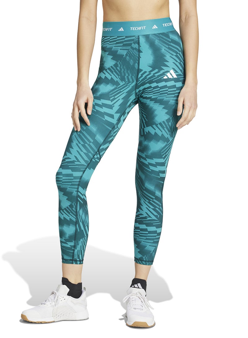 Adidas 7/8 Techfit Printed Leggings - Image 1