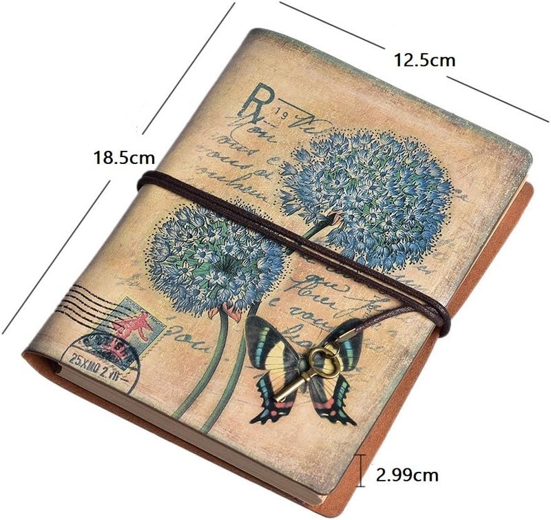 Invite Enterprise Invite Vintage Refillable Journal, Premium Leather Traveler Notebook Sketchbooks Classic Diary Planner with Blank Pages and Zipper Pocket (Leather Journal-Dandelion) - Image 3