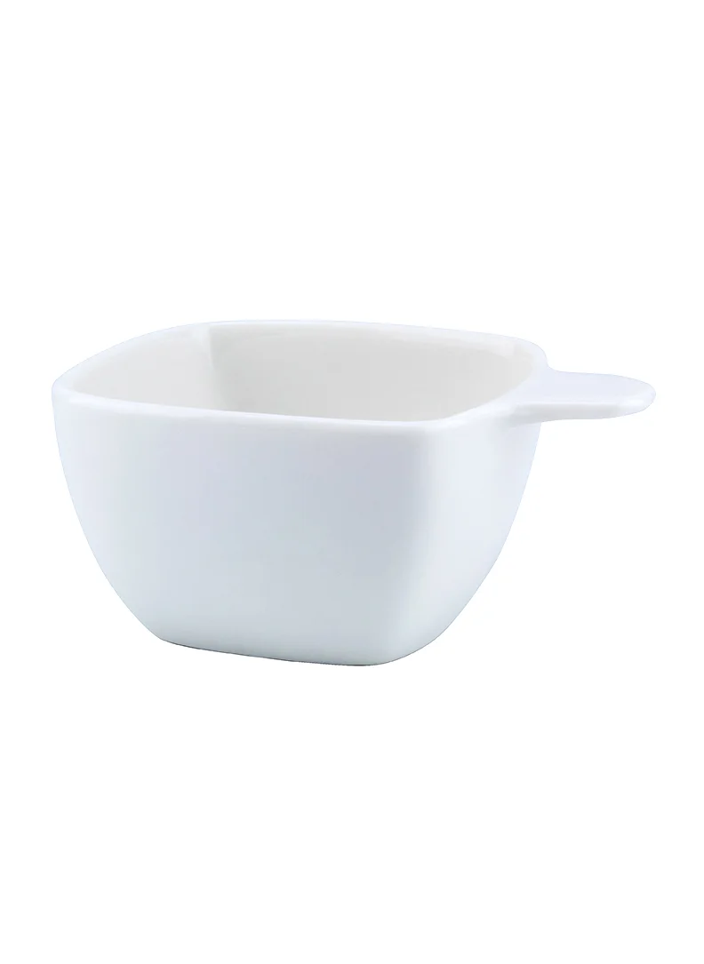شالو Shallow Porcelain Ceramic Serving Bowl - 11x9.5x4cm, White