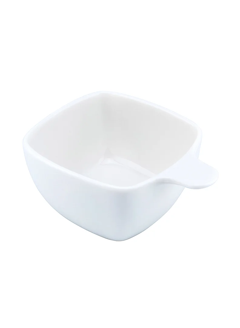 شالو Shallow Porcelain Ceramic Serving Bowl - 11x9.5x4cm, White
