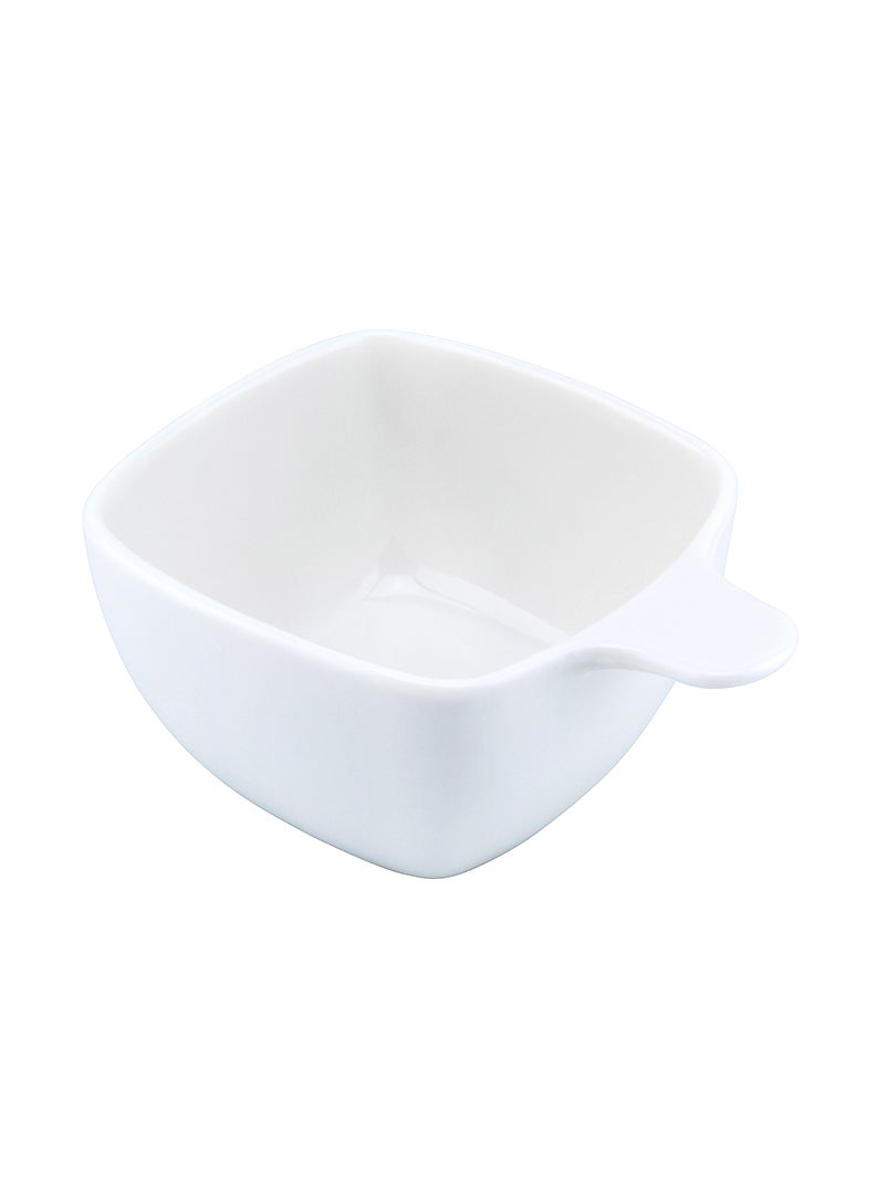 Shallow Porcelain Ceramic Serving Bowl - 11x9.5x4cm, White - Image 2