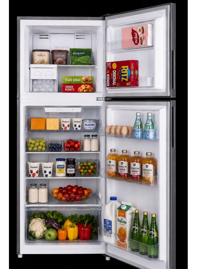 HOOVER 425 Liters Top Mount Dual Inverter Refrigerator,Reversible Door,Humidity Control Crisper,Twist Ice Maker,1 Year Manufacturer & 10Year Warranty on Inverter Compressor 50/60 Hz, INox - HTR-M425-S 425 L HTR-M425-S Grey - Image 2