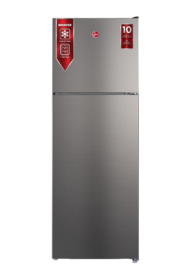 HOOVER 425 Liters Top Mount Dual Inverter Refrigerator,Reversible Door,Humidity Control Crisper,Twist Ice Maker,1 Year Manufacturer & 10Year Warranty on Inverter Compressor 50/60 Hz, INox - HTR-M425-S 425 L HTR-M425-S Grey - Image 1