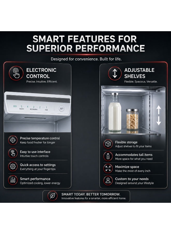 HOOVER 425 Liters Top Mount Dual Inverter Refrigerator,Reversible Door,Humidity Control Crisper,Twist Ice Maker,1 Year Manufacturer & 10Year Warranty on Inverter Compressor 50/60 Hz, INox - HTR-M425-S 425 L HTR-M425-S Grey - Image 5