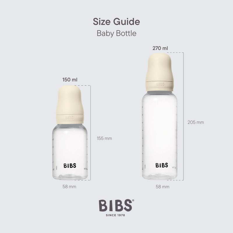 BIBS Baby Bottle 5 oz / 150 ml Silicone Nipple - Anti-Colic, BPA-Free, Round Nipple, Slow Flow, Lightweight & Easy to Clean, Suitable for Newborns 0+ Years - Ivory - Image 3