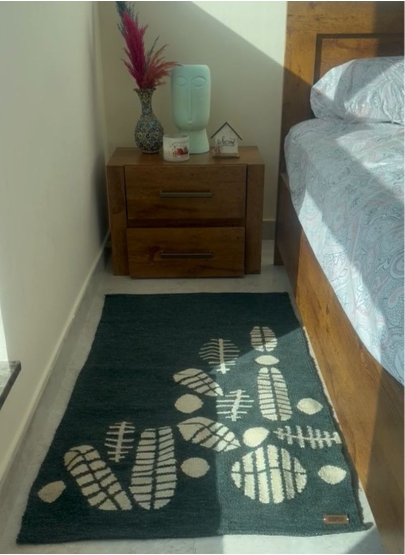 Handmade 'Leaves' Egyptian Cotton Rug  - Image 1