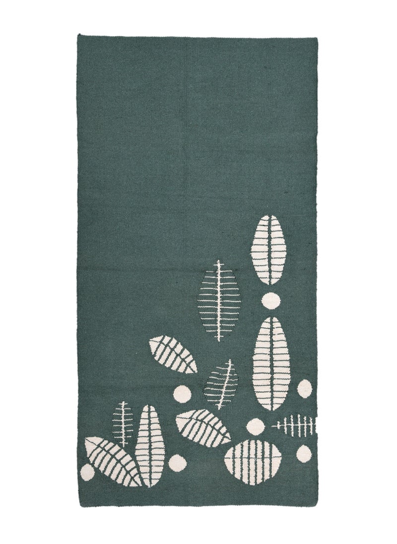Handmade 'Leaves' Egyptian Cotton Rug  - Image 3
