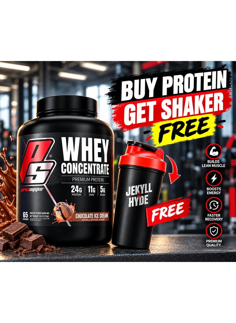 ProSupps Combo: PS Whey Protein 5lb Chocolate Ice Cream + Free Jekyll and Hyde Shaker V2 Black - Image 1