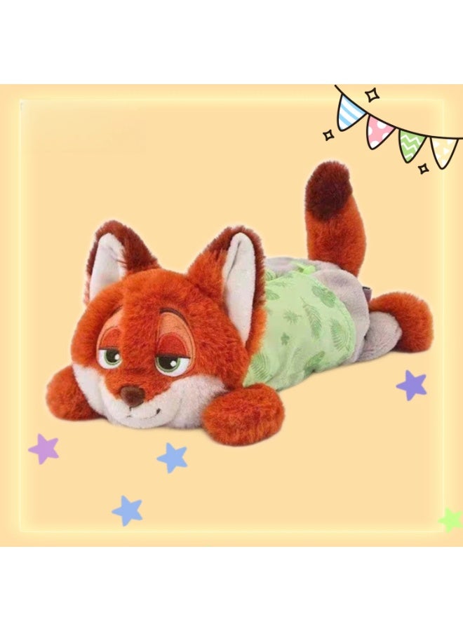 Disney Zootopia Nick Wilde Plush Pencil Case 3D Character Design with Green Shirt Details Cute Durable Stationery Bag for Zootopia Fans Organizing School Supplies - Image 1