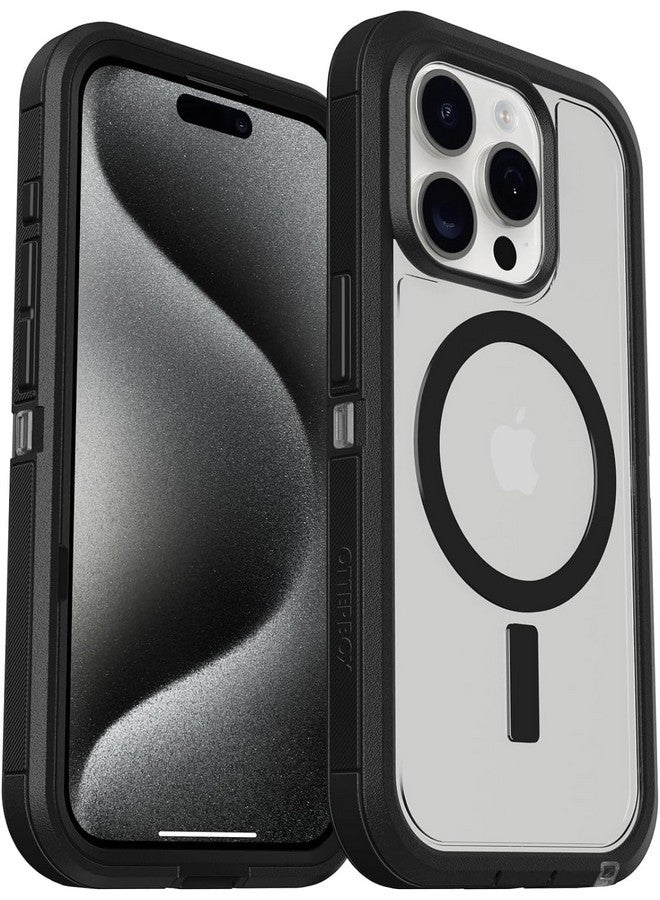 Otterbox OtterBox iPhone 15 Pro Defender Series XT Case with MagSafe, Screenless, Rugged - Non-Retail Packaging - Clear/Black  - Image 1