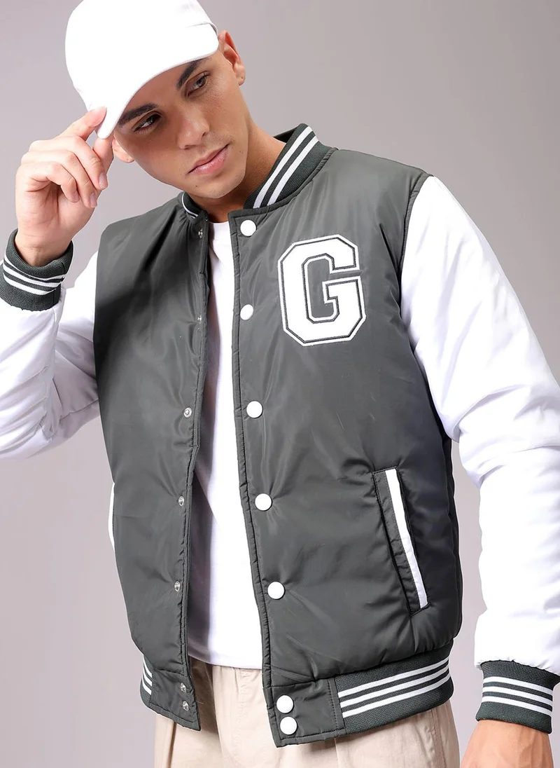 ذا انديان كراج كو Men Slim Fit Colourblocked Puffer Jackets