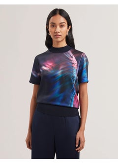 Ted Baker Woven Front Knitted T-Shirt  - Image 1
