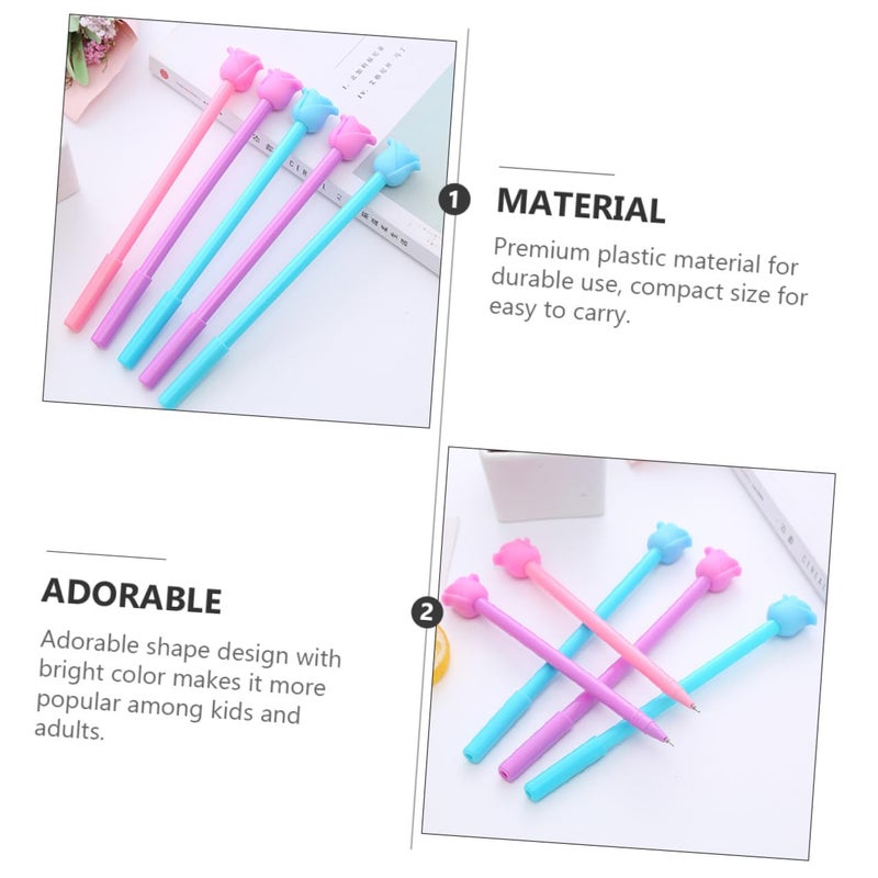12Pcs 0 5mm Fine Point Rose Flower Gel Ink Pens Cute Cartoon Style For Students Office Writing - Image 5