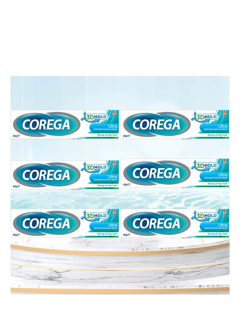 COREGA - 6-Piece Ultra Denture Fixative Cream 40gm - Image 1