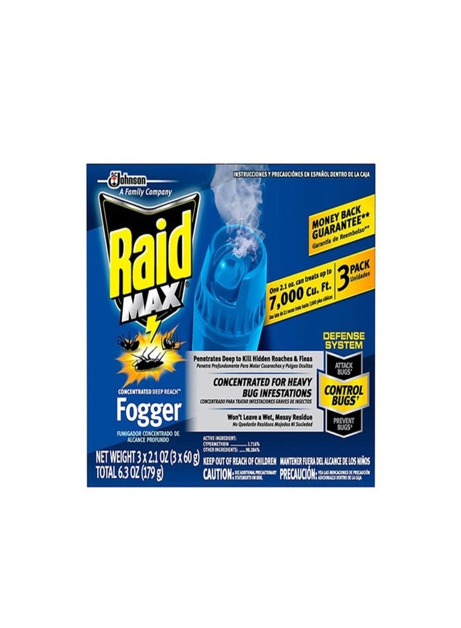 Johnson Hardware Johnson Raid Max Fogger, Insect Killer for Mosquito, Ant, Roach, Spider, Flea, for Indoor Use 6.3 Ounce (Pack of 1) - Image 3