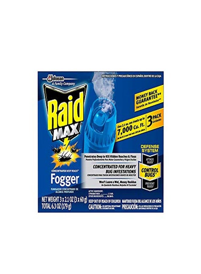 Johnson Hardware Johnson Raid Max Fogger, Insect Killer for Mosquito, Ant, Roach, Spider, Flea, for Indoor Use 6.3 Ounce (Pack of 1) - Image 1