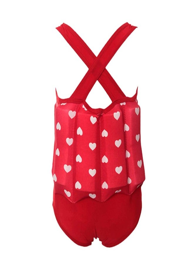 AFAVOM Toddler Kids Baby Boys Girls Float Suit Heart Floatation Swimsuit with Adjustable Buoyancy Floating Swimwear Bathing Suit Swim Vest with 8 Removable Buoyancy Sticks Red Heart 18-24 Months - Image 4