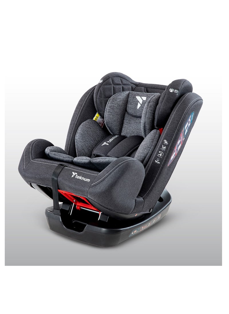 TEKNUM Teknum Evolve 2 Car Seat 0-12yrs with Grey Dad's Diaper Hand Bag - Dark Grey  - Image 4