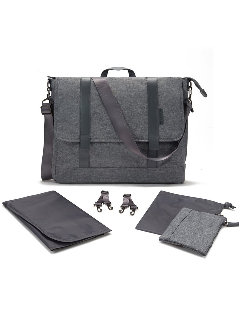 Teknum Evolve 2 Car Seat 0-12yrs with Grey Dad's Diaper Hand Bag - Dark Grey