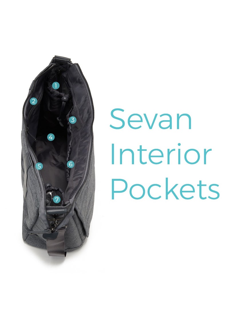 Teknum Evolve 2 Car Seat 0-12yrs with Grey Dad's Diaper Hand Bag - Dark Grey