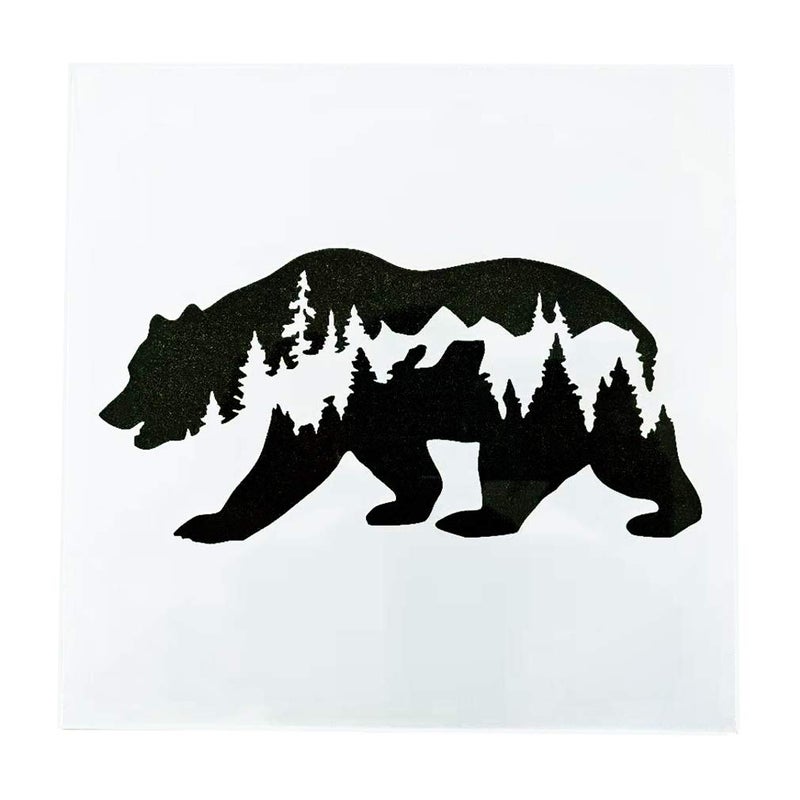 OBUY OBUY Forest Bear DIY Craft Hollow Layering Stencils for Painting on Wood Fabric WallsDecorative Airbrush  More  Reusable 787x 787 inch Mylar Template 