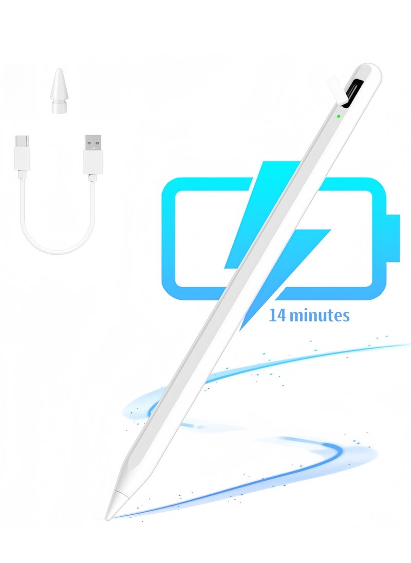 Stylus Pen for iPad, iPad Pencil iPad Pen 9th Generation  14-minute  Fast Charging Palm Rejection Tablet Pen Magnetic iPad Stylus Pencil Compatible with Apple Pen  - Image 1
