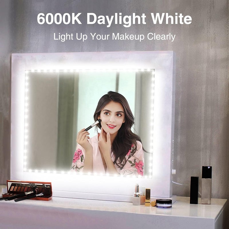 Onforu شريط إضاءة LED، 16.4 قدم إضاءة شريط LED قابلة للتعتيم، إضاءة بيضاء نهارية 6000K، 300 مصباح LED مرن لإضاءة مرآة الزينة، 5م 12V شريط ضوء للغرفة، تحت الخزائن، المطبخ، عيد الميلاد - Image 4