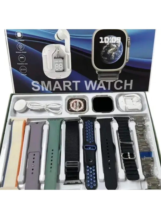 SUKILO Smart Watch 8-in-1 Strap Combo, 2.02 Inch HD Display, Fitness Tracker with Protective Case, Bluetooth Call, Heart Rate, Sleep Monitor, 8 Strap Combinations for Men & Women - Image 1