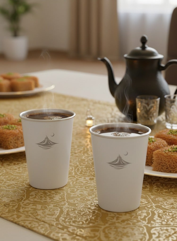 رمضان الفولاذ المقاوم للصدأ التخييم القدح - الهلال والخيمة تصميم، معزول للقهوة العربية / الشاي - Image 3