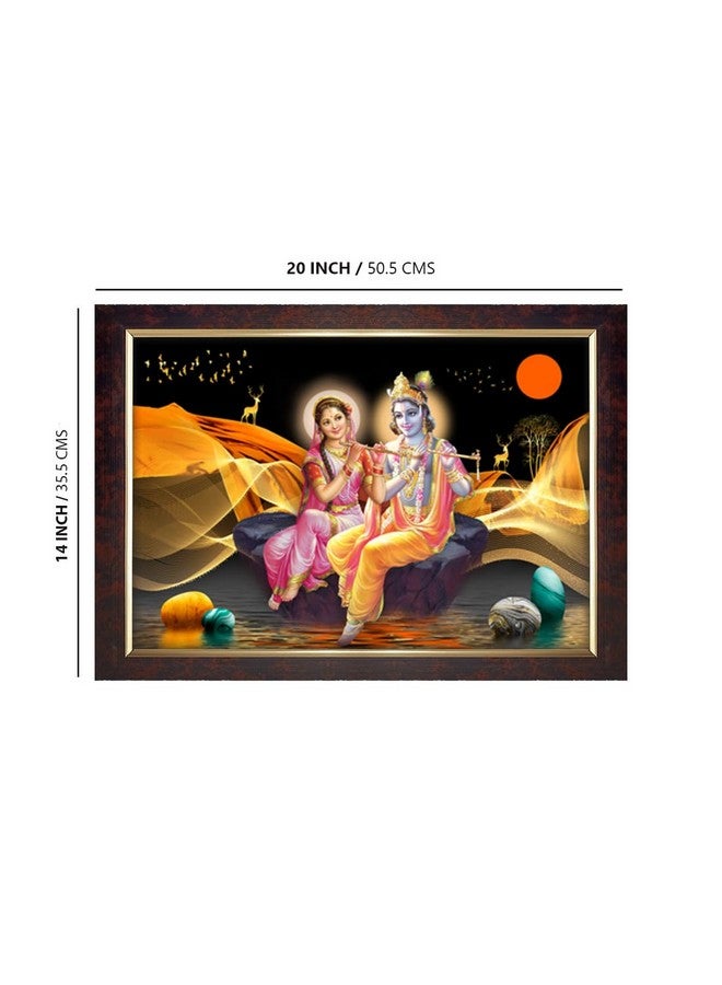Dharvika Innovations Dharvika Innovations Radha Krishna Photo Frame Big Size Home Decoration with Sparkle Coated Lamination (14x20 Inch) - 20491 - Image 2