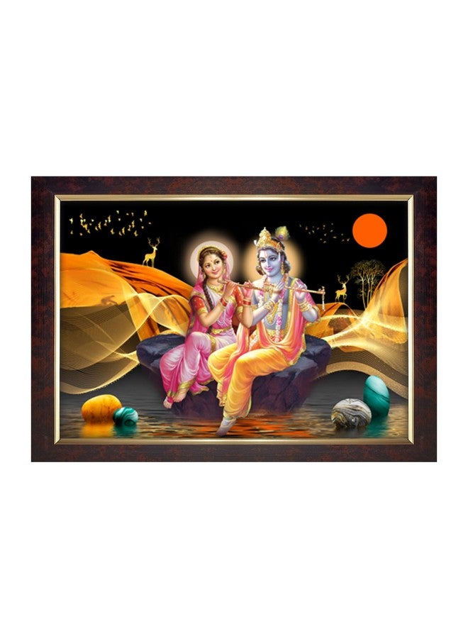 Dharvika Innovations Dharvika Innovations Radha Krishna Photo Frame Big Size Home Decoration with Sparkle Coated Lamination (14x20 Inch) - 20491 - Image 1