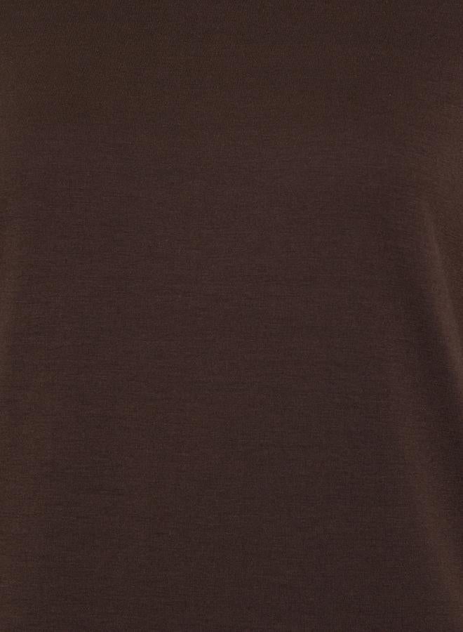 Styli Brown Boxy Long Sleeve T-Shirt - Image 3