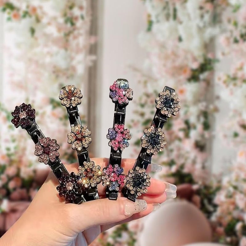 Fauppt 2 PCS Sparkling Crystal Stone Braided Hair Clips Girls,2025 Hair Clips for Women,Hair Clips for Thin Thick Curly Hair,Small Hair Clips Hair Braid Clips for Home Use (Gold) - Image 5