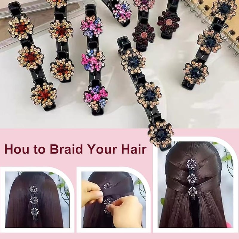 Fauppt 2 PCS Sparkling Crystal Stone Braided Hair Clips Girls,2025 Hair Clips for Women,Hair Clips for Thin Thick Curly Hair,Small Hair Clips Hair Braid Clips for Home Use (Gold) - Image 4