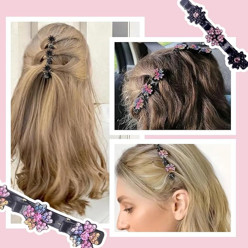 Fauppt 2 PCS Sparkling Crystal Stone Braided Hair Clips Girls,2025 Hair Clips for Women,Hair Clips for Thin Thick Curly Hair,Small Hair Clips Hair Braid Clips for Home Use (Gold) - Image 3