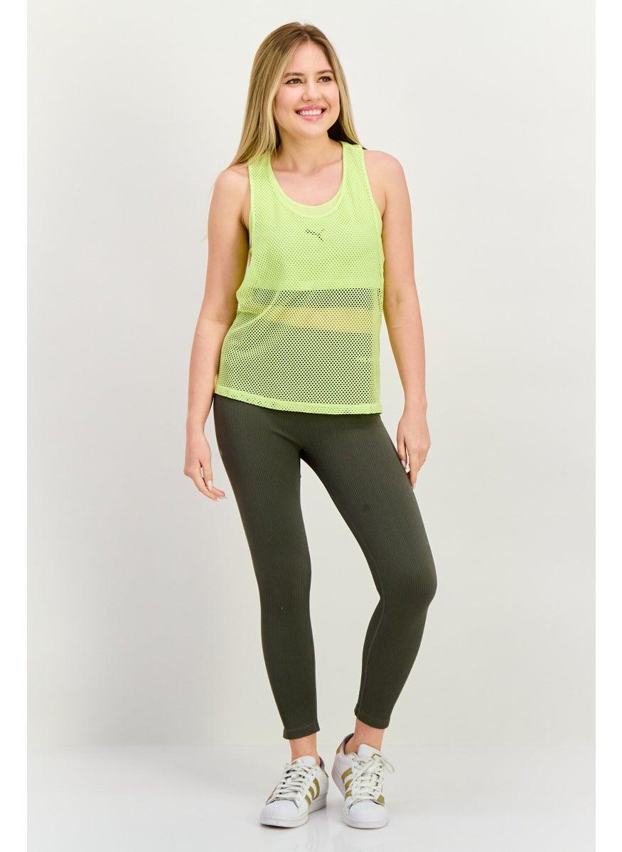 PUMA Women Sportswear Fit Sleeveless Training Tank Top, Lime Green  - Image 4